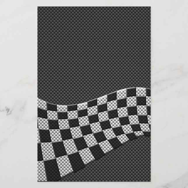 Carbon Fibre Style Racing Flag Wave Decor Flyer (Front)