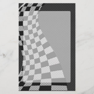 Carbon Fibre Style Racing Flag Wave Decor Stationery