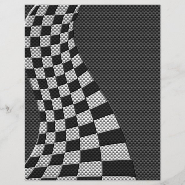 Carbon Fibre Style Racing Flag Wave Print Flyer (Front)