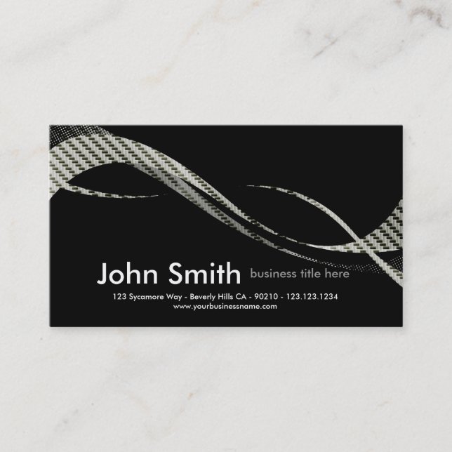 Carbon Fibre swoosh design business card (Front)