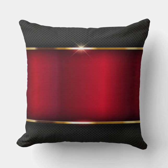 Carbon Golden Red Throw Pillow (Front)