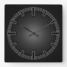 Carbon Mesh Effect "High Tech" Wall Clock