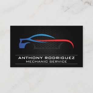 Carbon Metal Pattern Auto Sports Logo Business Card