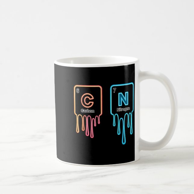 Carbon Nitrogen Science Design Fun Chemistry Lover Coffee Mug (Right)
