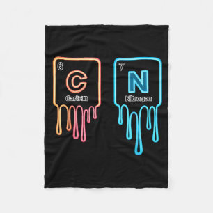 Carbon Nitrogen Science Design Fun Chemistry Lover Fleece Blanket