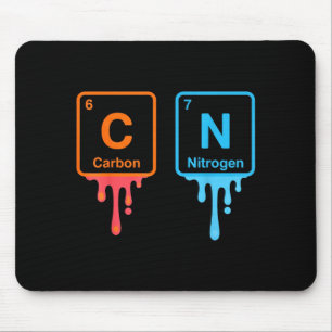 Carbon Nitrogen Science Design Fun Chemistry Lover Mouse Pad