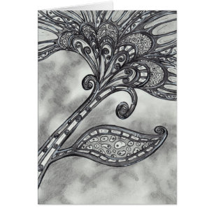 Carbon Space Flower 4 Card