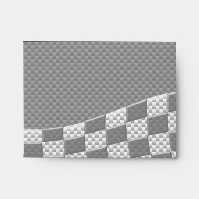 Carbon Style Racing Flag Wave Decor Envelope (Front)