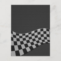 Carbon Style Racing Flag Wave Decor