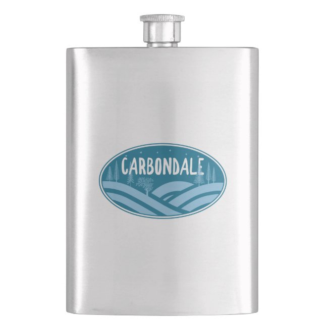 Carbondale Colorado Outdoors Hip Flask (Front)