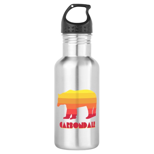 Carbondale Colorado Rainbow Bear 532 Ml Water Bottle (Front)
