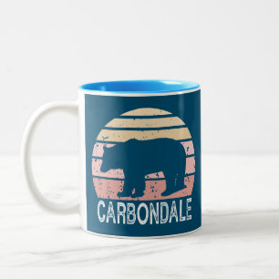 Carbondale Colorado Retro Bear Two-Tone Coffee Mug