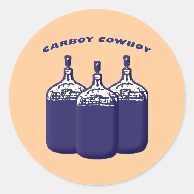 Carboy Cowboy Classic Round Sticker (Front)