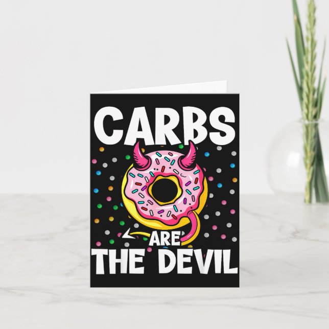 Carbs Are The Devil Funny Doughnut Diet New Year's Card (Front)