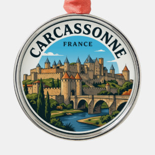 Carcassonne France Metal Ornament