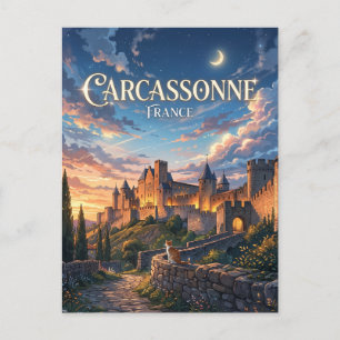 Carcassonne Mediaeval City France Postcard