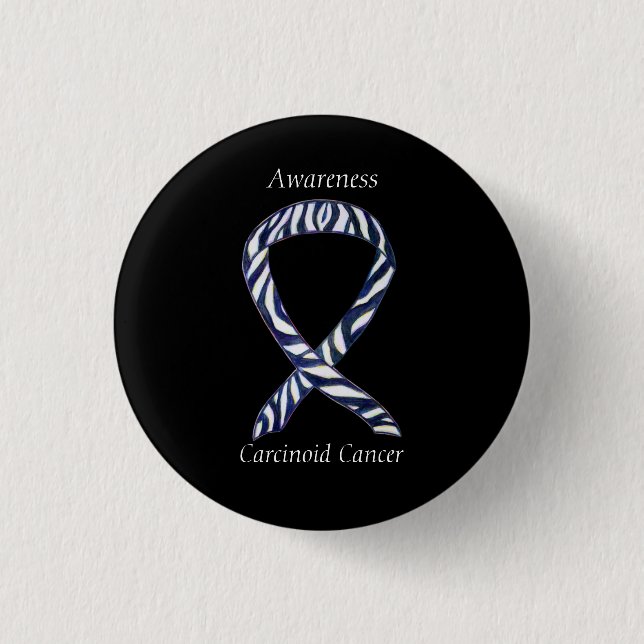 Carcinoid Cancer Awareness Ribbon Custom Pin (Front)