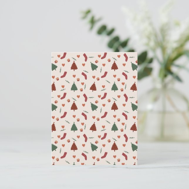 Card (10,8 x 14,2 cm) - Christmas Pattern (Standing Front)
