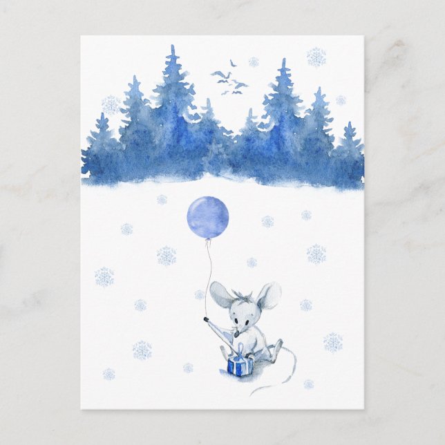 Card (10.8cm x 14.2cm) - Birthday Mouse (Front)