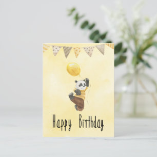 Card (10.8cm x 14.2cm) - Little Panda With Balloon