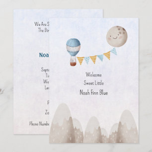 Card (12.7cm x 17.8cm) - Birth Announcement Card