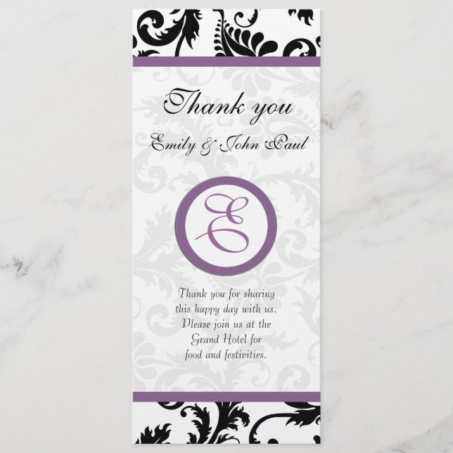 Card #2 of Wedding Program (Front)