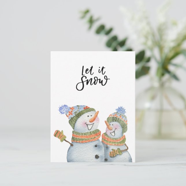Card (4.25 x 5.59 in) - Two Snowmen (Standing Front)
