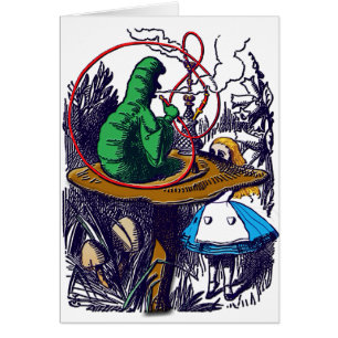 Card: Alice in Wonderland Caterpillar & Hookah