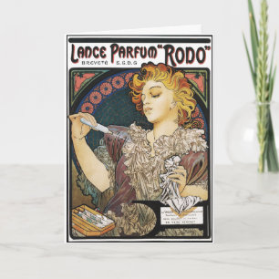 Card: Alphonse Mucha- Lance Parfum "Rodo" Holiday Card