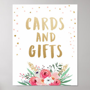 Card and Gifts Brunch Bubbly Bridal Floral Sign
