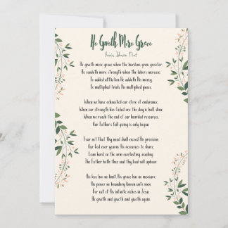 Card Annie Johnson Flint - 'He Giveth More Grace'