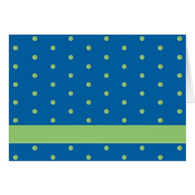 Card: Blue/Green Polka Dots (Front Horizontal)