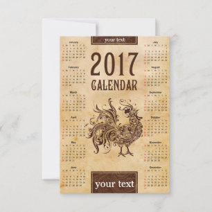 Card Calendar 2017 Chinese