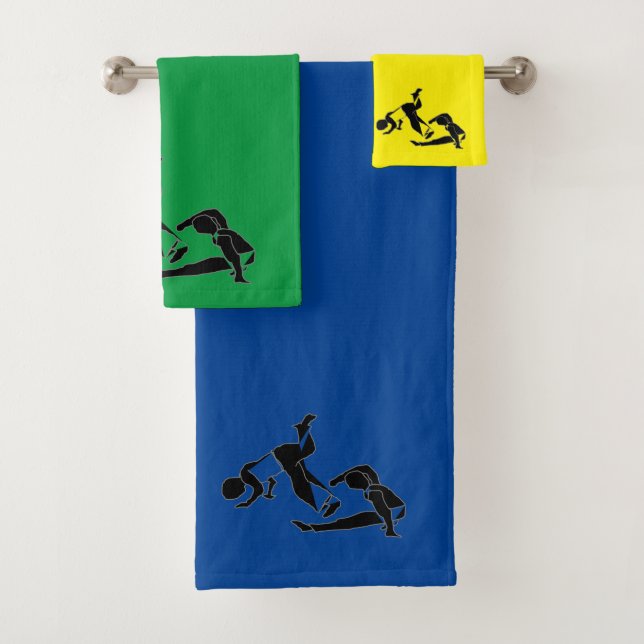 Card capoeira martial arts parabens birthday throw bath towel set (Insitu)