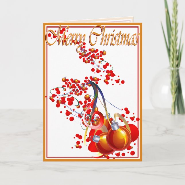 Card, Christmas, New Year, Holiday - Ornaments Card (Front)