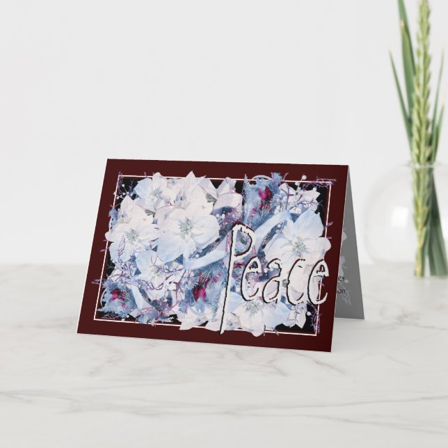 Card, Christmas, New Year, Holiday - Poinsettia Card (Front)