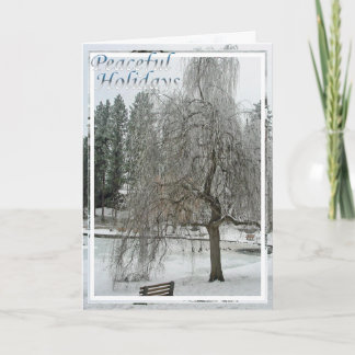 Card, Christmas, New Year - Peaceful Holidays Holiday Card