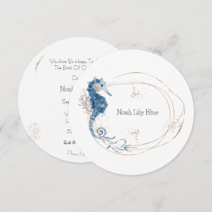 Card (Circle) - Birth Announcement Ocean Kaart