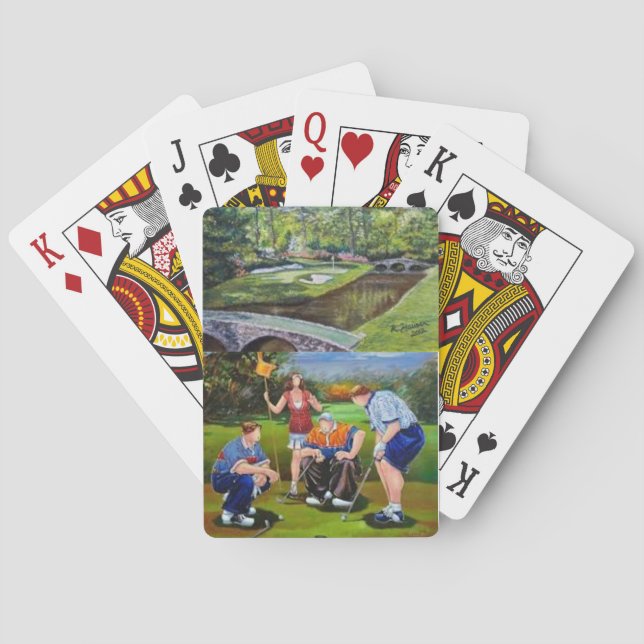 Card deck with hand painted golf scenes (Back)