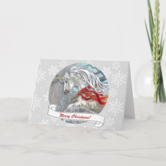 Card - Decorative Holiday Unicorn (Front)