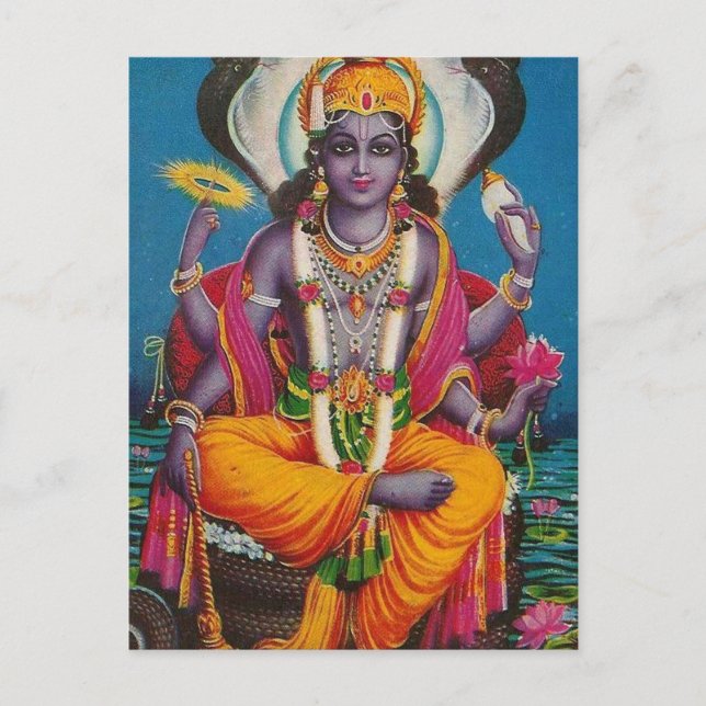 Card depicting Vishnu, god of peace and harmony (Front)