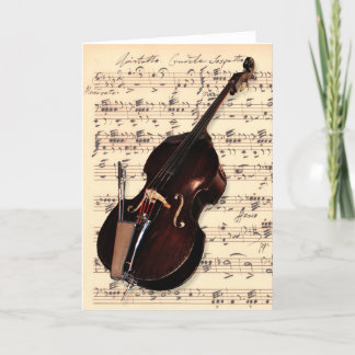 Card - Double Bass with hand written sheet music