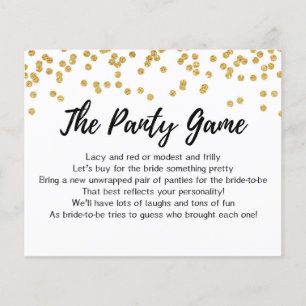 CARD Drop your panties game, Bridal Shower