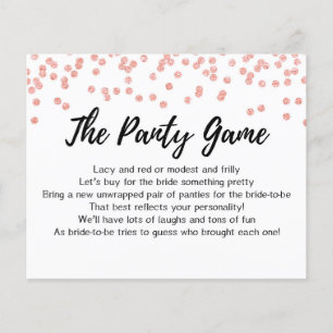 CARD Drop your panties game, Bridal Shower