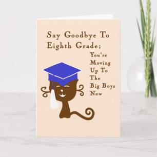 Card, Eighth Grade Graduation with Cool Cat Card