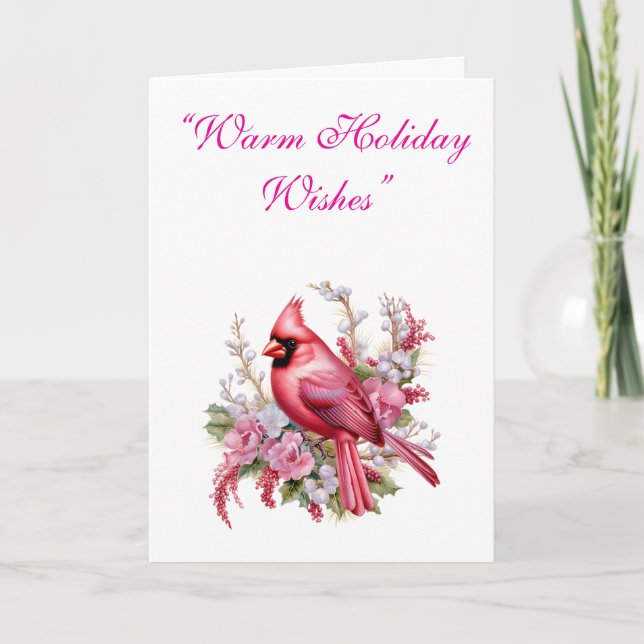 Card-Elegant Pink Christmas Card Collection (Front)