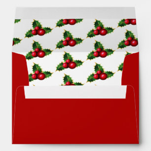 Card Envelope-Christmas Holly Envelopes