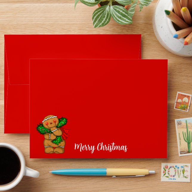 Card Envelope Gingerbread Person (Desk)