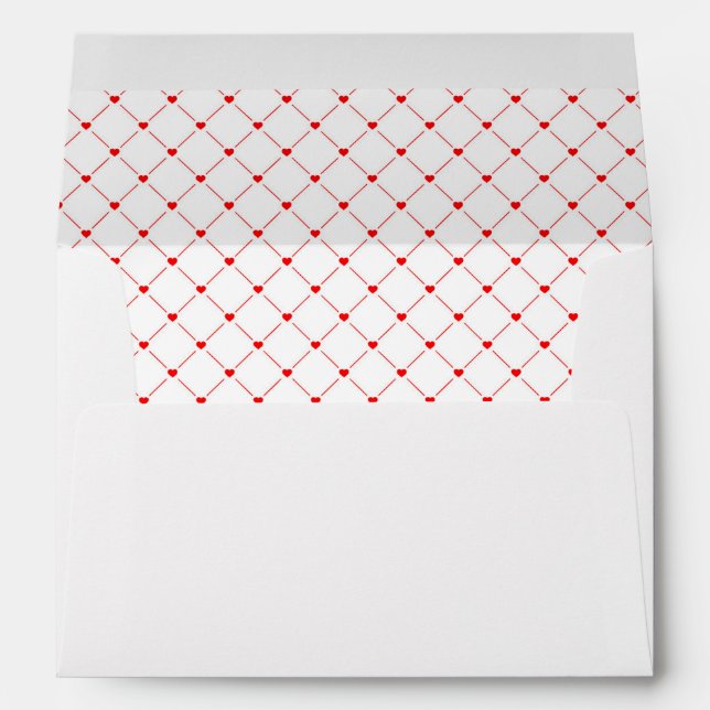 Card Envelope-Red Heart Pattern Envelope (Back (Bottom))