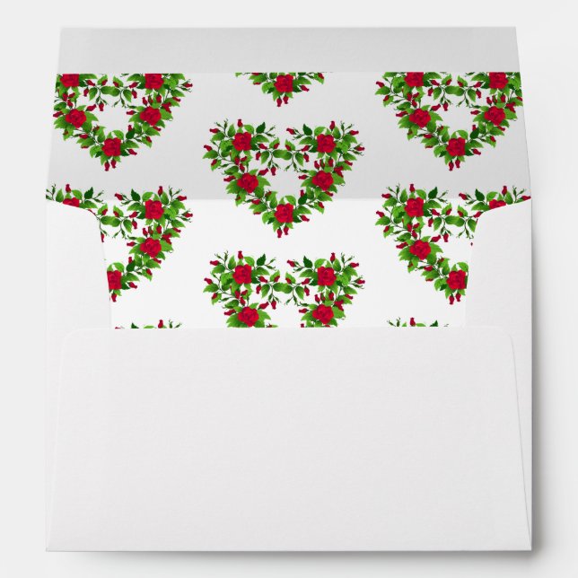 Card Envelope-Rose Hearts Envelope (Back (Bottom))